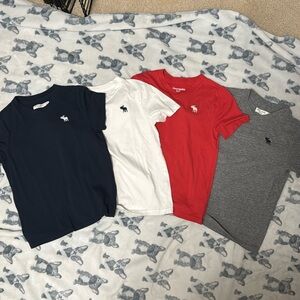 Set of 4 Abercrombie Kids' V-neck T-Shirts size 7/8